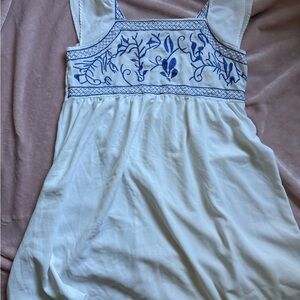 White and Blue Patterned dress